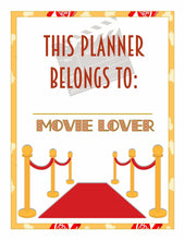Load image into Gallery viewer, Movie Night Film Log &amp; Weekly Planner Complete Set PLUS BONUS! - The Bea &amp; Charlie Paper Shop
