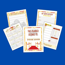 Load image into Gallery viewer, Movie Night Film Log &amp; Weekly Planner Complete Set PLUS BONUS! - The Bea &amp; Charlie Paper Shop

