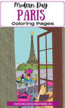 Load image into Gallery viewer, Paris Homes and Eiffel Tower Coloring Pages Apple Pigment App Compatible - The Bea &amp; Charlie Paper Shop
