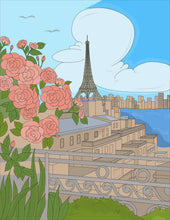 Load image into Gallery viewer, Paris Homes and Eiffel Tower Coloring Pages Apple Pigment App Compatible - The Bea &amp; Charlie Paper Shop
