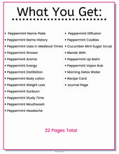 Load image into Gallery viewer, Peppermint Essential Oils Coloring Pages Set Holistic Health - The Bea &amp; Charlie Paper Shop
