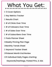 Load image into Gallery viewer, Pinterest Planner, Social Media Calendar, Pinterest Marketing Kit, Social Media Content Calendar - The Bea &amp; Charlie Paper Shop
