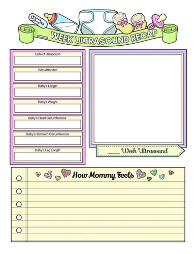 Pregnancy Checklists Planner & Journal Pregnancy Tracker Printable Set - The Bea & Charlie Paper Shop