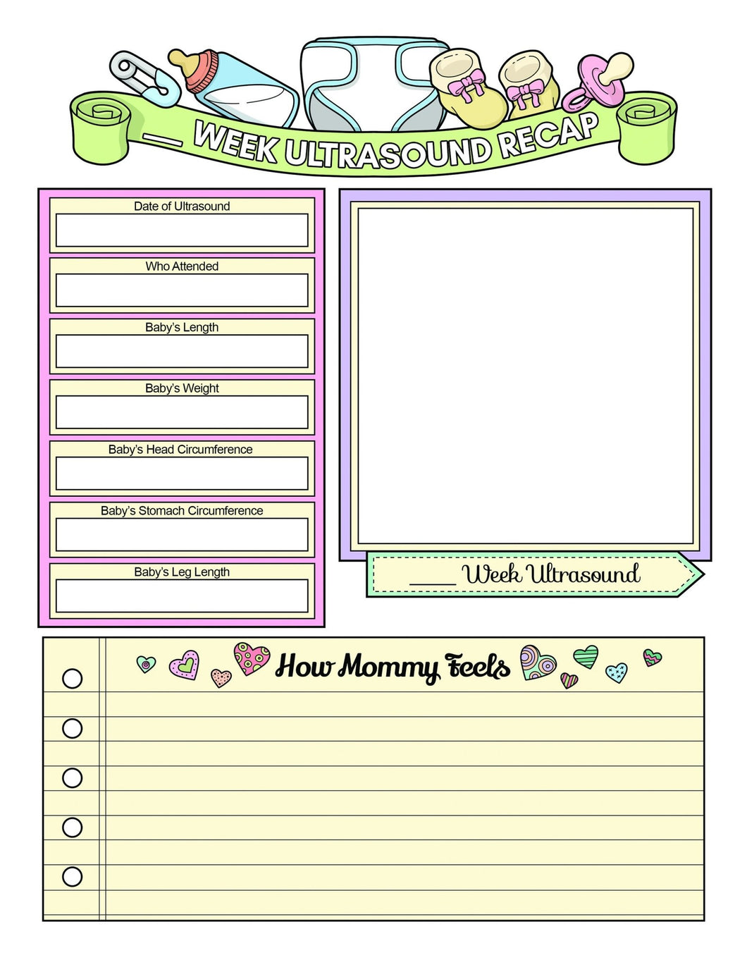 Pregnancy Checklists Planner & Journal Pregnancy Tracker Printable Set - The Bea & Charlie Paper Shop