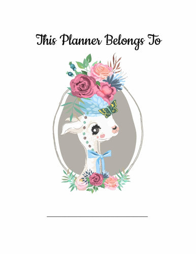 Pretty Floral Llamas Weekly Goals Planner & Puzzle Activity Set - The Bea & Charlie Paper Shop
