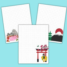 Load image into Gallery viewer, Printable Dot Grid Paper, Dot Grid Notebook, Dot Grid Journal, Bullet Journal, Planner Insert, Japanese Art, Plus BONUS Stickers! - The Bea &amp; Charlie Paper Shop
