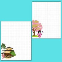 Load image into Gallery viewer, Printable Dot Grid Paper, Dot Grid Notebook, Dot Grid Journal, Bullet Journal, Planner Insert, Japanese Art, Plus BONUS Stickers! - The Bea &amp; Charlie Paper Shop
