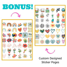 Load image into Gallery viewer, Printable Dot Grid Paper, Dot Grid Notebook, Dot Grid Journal, Bullet Journal, Planner Insert, Japanese Art, Plus BONUS Stickers! - The Bea &amp; Charlie Paper Shop
