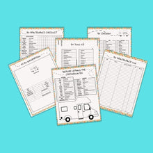 Load image into Gallery viewer, RV Checklists Camping &amp; Hiking Travel Planner Notebook Complete Set Plus BONUS Camping with Dogs Mini Set - The Bea &amp; Charlie Paper Shop
