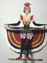 Load image into Gallery viewer, Set of 3 Vintage French Articulated Paper Dolls Can Can Dancers - The Bea &amp; Charlie Paper Shop
