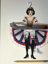 Load image into Gallery viewer, Set of 3 Vintage French Articulated Paper Dolls Can Can Dancers - The Bea &amp; Charlie Paper Shop
