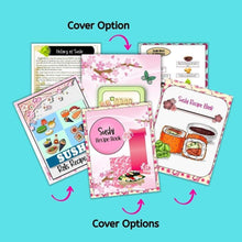 Load image into Gallery viewer, Sushi Recipe Book, Sushi Beginner&#39;s Guide, Food Journal, Japanese Food, Sushi Set, Vegetarian Meal Plan Plus BONUSES! - The Bea &amp; Charlie Paper Shop
