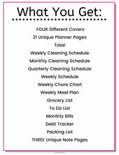 Load image into Gallery viewer, The Happy Home Cleaning, Budget &amp; Meal Planner Set - The Bea &amp; Charlie Paper Shop
