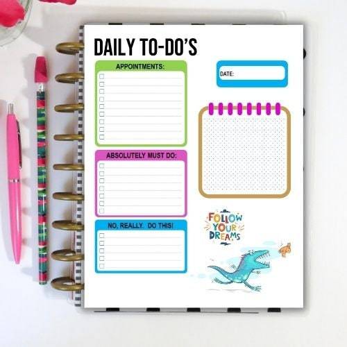 To Do List Note Page, Day Planner Insert, Daily Planner Printable, Mini Calendar Printable, Blank Calendar, Checklist Printable - The Bea & Charlie Paper Shop