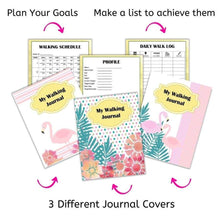 Load image into Gallery viewer, Tropical Flamingo Walking Journal and Log Complete Set - The Bea &amp; Charlie Paper Shop
