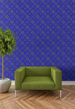 Load image into Gallery viewer, Victorian Dollhouse Wallpaper and Book Covers - Blue and Gold 1:12 Scale - The Bea &amp; Charlie Paper Shop
