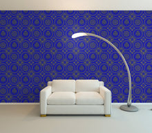 Load image into Gallery viewer, Victorian Dollhouse Wallpaper and Book Covers - Blue and Gold 1:12 Scale - The Bea &amp; Charlie Paper Shop
