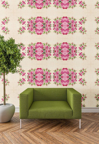 Vintage Dollhouse Wallpaper and Book Covers - Rose Floral 1:12 Scale - The Bea & Charlie Paper Shop