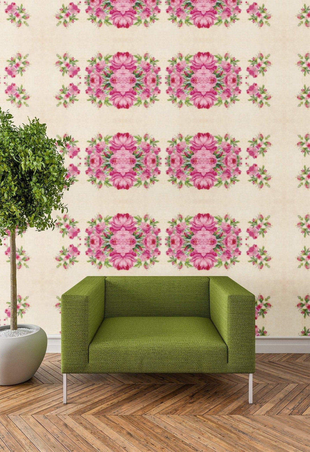 Vintage Dollhouse Wallpaper and Book Covers - Rose Floral 1:12 Scale - The Bea & Charlie Paper Shop