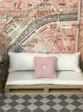 Load image into Gallery viewer, Vintage Map of Paris Dollhouse Wallpaper &amp; BONUS Painted Diamond Wood Floor - The Bea &amp; Charlie Paper Shop
