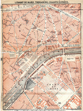 Load image into Gallery viewer, Vintage Map of Paris Dollhouse Wallpaper &amp; BONUS Painted Diamond Wood Floor - The Bea &amp; Charlie Paper Shop
