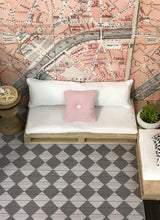 Load image into Gallery viewer, Vintage Map of Paris Dollhouse Wallpaper &amp; BONUS Painted Diamond Wood Floor - The Bea &amp; Charlie Paper Shop
