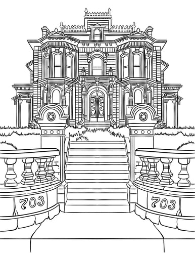 Vintage Victorian Houses Adult Coloring Pages & Puzzle Set - The Bea & Charlie Paper Shop