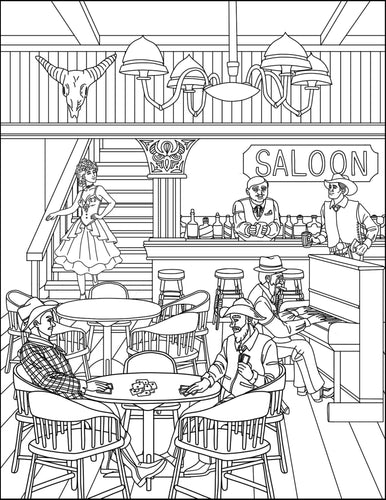 Wild West Western Coloring Pages Set Pigment App Compatible - The Bea & Charlie Paper Shop