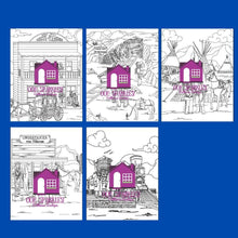 Load image into Gallery viewer, Wild West Western Coloring Pages Set Pigment App Compatible - The Bea &amp; Charlie Paper Shop
