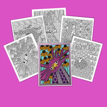 Load image into Gallery viewer, Zen Birds &amp; Blooms Coloring Pages Set Pigment App Compatible - The Bea &amp; Charlie Paper Shop
